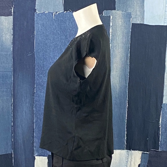 Festive V Neck Sleeveless Top w/Multi Pastel Beaded Detail on Front Sz L/XL - Picture 3 of 8